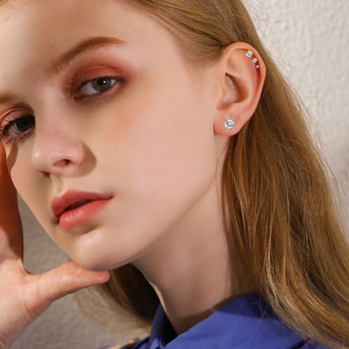 NEWITIN 10 Pairs Magnetic Earrings for Men Clip on Earring Stainless Steel Magnet Earring Unisex Hoop Dangle Cross CZ Studs Non Piercing Magnetic Stud Earrings for Men Women - Image 5