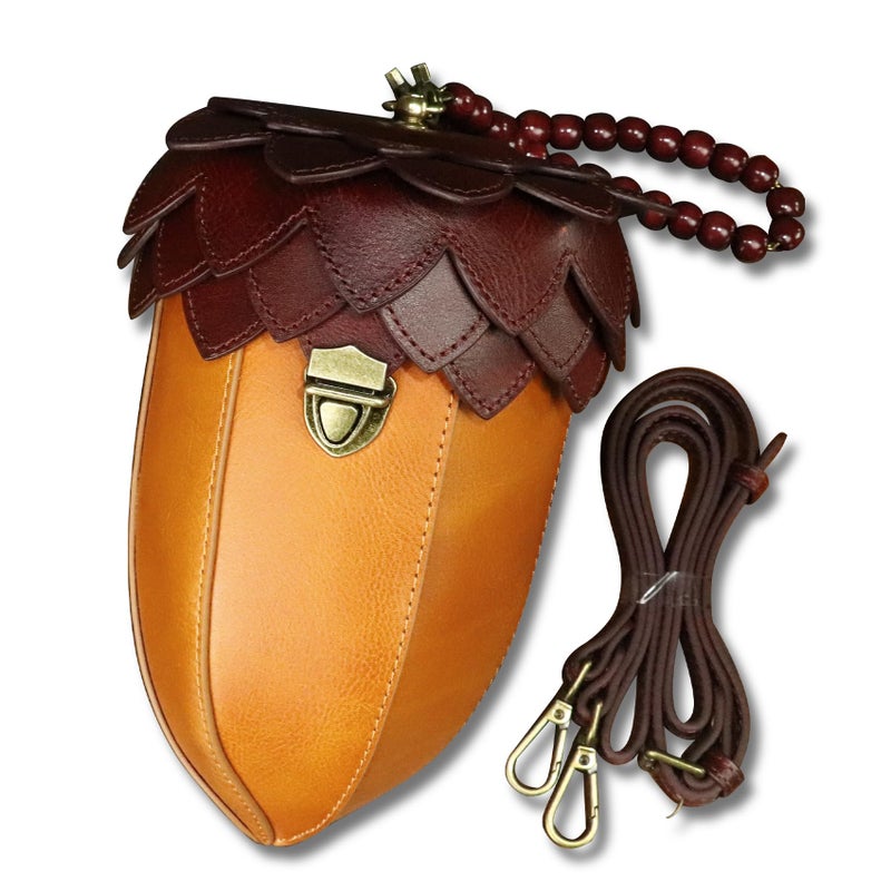 LRTO Genuine Leather Small Bag for Women Vintage Handmade Design Cute Cell Phone Purse Satchel Handbag Unique Fashion Shoulder Crossbody Bag - Image 1