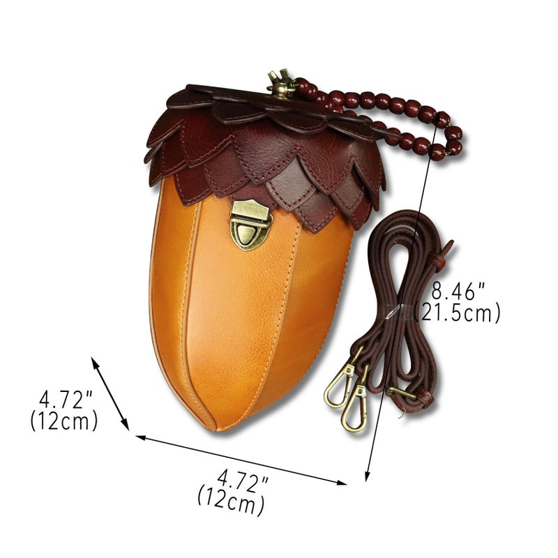 LRTO Genuine Leather Small Bag for Women Vintage Handmade Design Cute Cell Phone Purse Satchel Handbag Unique Fashion Shoulder Crossbody Bag - Image 5