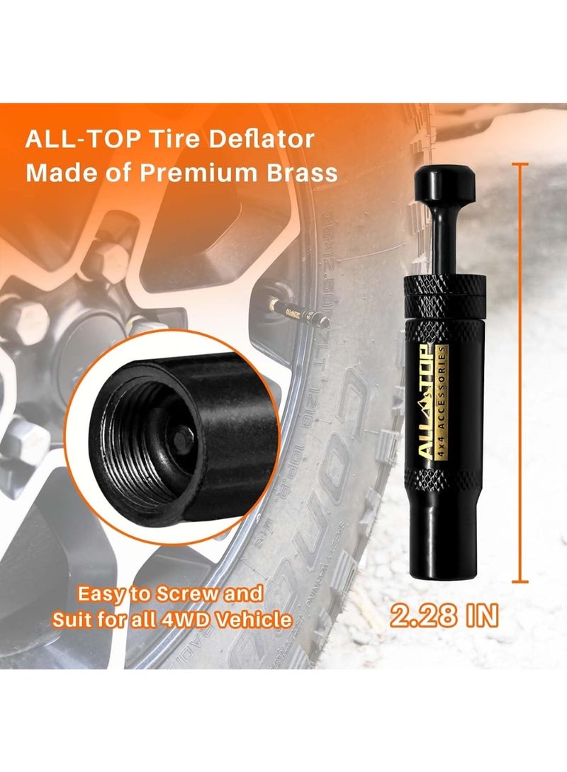 Adjustable Auto-Stop Tire Deflator Valve Kit (10-30 PSI) 4 PCS Screw-on Tyre Air Down Tool for Offroad 4x4 (with 5 Valve caps) - Image 5
