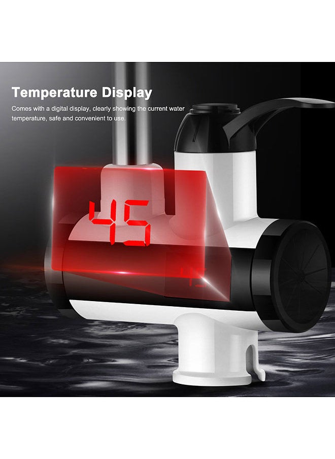 Generic - 3000W Instant Hot Water Faucet Electric Water Heater Tap with LED Digital Display Kitchen Bathroom Water Heating Faucet IPX4 Waterproof 360° Rotatable 220V - Image 1