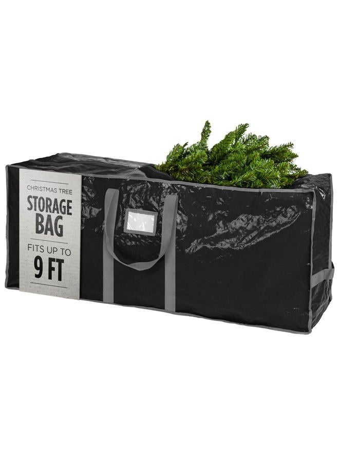 Handy Laundry Christmas Tree Storage Bag - Stores 9 Foot Artificial Xmas Holiday Tree, Durable Waterproof Material, Zippered Bag, Carry Handles. Protects Against Dust, Insects and Moisture (Black) - Image 1