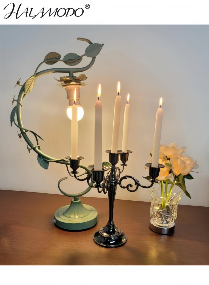 HALAMODO 5 Candle Metal Candelabra, Candlesticks Holder for Formal Events, Wedding, Church, Holiday Decor, Taper Candle Holder Stand Centerpiece Elegant Decoration Piece for Table - Image 3