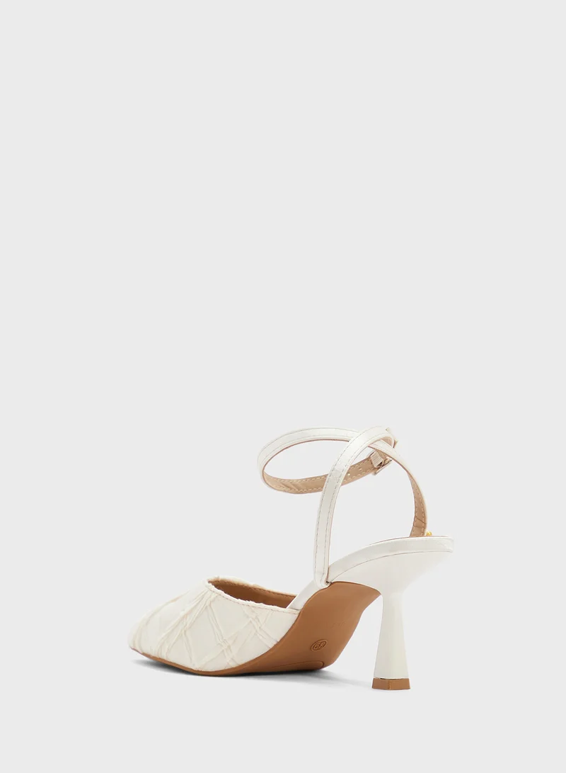 Ginger Heeled Pump With Ankle Strap