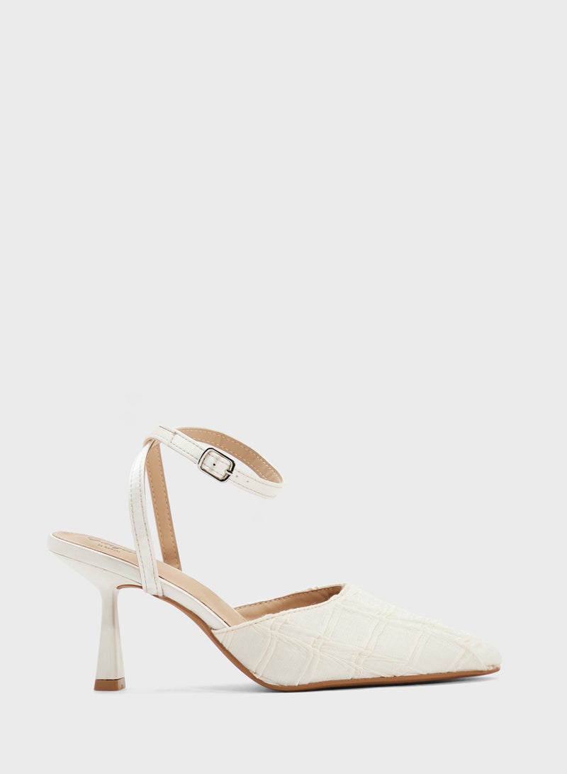 Ginger Heeled Pump With Ankle Strap - Image 1