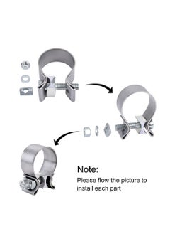 KASTWAVE Exhaust clamp, KASTWAVE 1.75" 1 3/4 Exhaust Narrow Band Muffler Seal Clamp Stainless Steel Fit for Pipes, Mufflers, Catalytic Converters, Headers, Manifolds (2PCS)  - Image 5