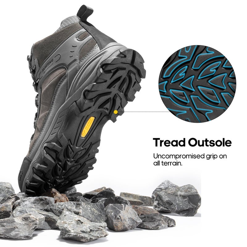 NORTIV 8 Men's Waterproof Hiking Boots Outdoor Mid Trekking Lightweight Mountaineering Shoes Paladin,Size 10.5,Dark Grey,JS19004M - Image 5