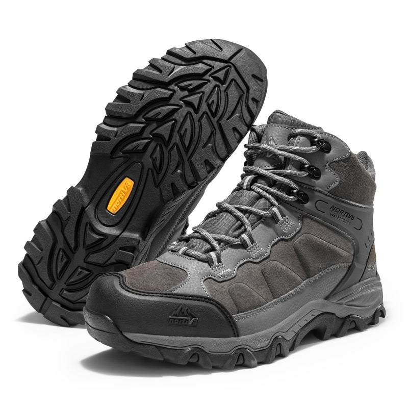 NORTIV 8 Men's Waterproof Hiking Boots Outdoor Mid Trekking Lightweight Mountaineering Shoes Paladin,Size 10.5,Dark Grey,JS19004M - Image 2