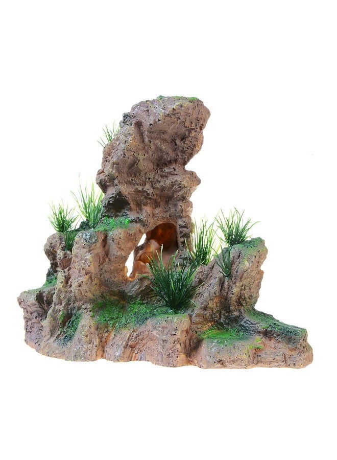 Saim Aquarium Ornament Mountain View Stone Cave Fish Tank Decorations for Fish Hide and Play - Image 1