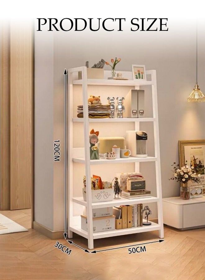 Spides 5 Tier Metal Shelves Unit Home Office Bookcase Shelf Storage Shelving Unit Multifunctional Open Display Rack Standing Shelving Kitchen Living Room Simple Kitchen Storage Shelving for Kitchen, Bathroom, Garage, Basement, and Laundry - Image 4