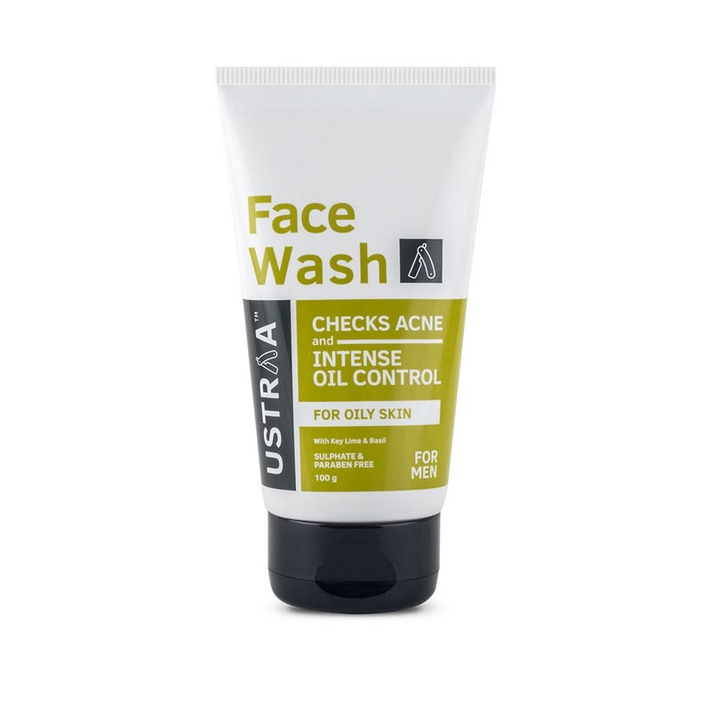 Ustraa Face Wash - Oily Skin - 100g | With Basil & Key Lime - For Acne-Prone Skin | Checks Acne & Blackheads & Anti-Acne Spot Gel - 15ml | Reduces 99.9% Pimple-Causing Germs, With 2% Salicylic Acid - Image 2