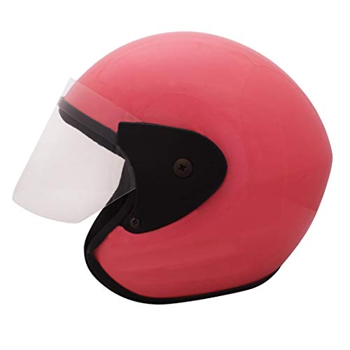 Sage Square Benz Scooty (ISI Certified) Open Face Helmet for Men, Women (Pink Glossy) - Image 4