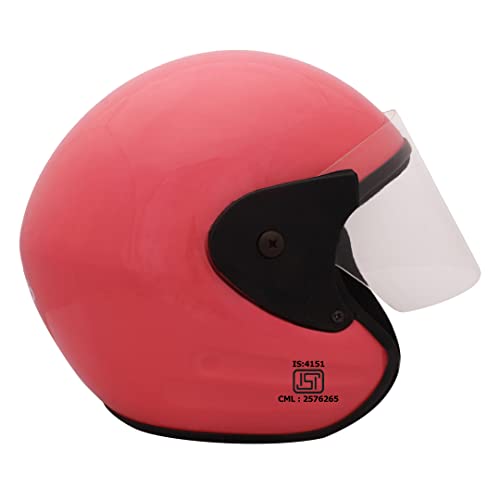 Sage Square Benz Scooty (ISI Certified) Open Face Helmet for Men, Women (Pink Glossy) - Image 2