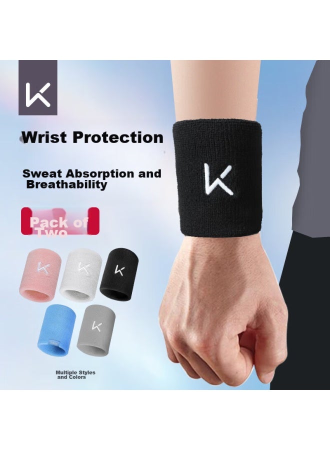 Keep Keep Sports Wristband For Men And Women, Fitness Basketball Wrist Support, Sprain Prevention, Tendon Sheath Protection For Badminton, 2-pack, Black - Image 1