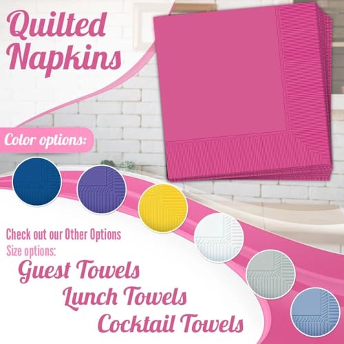 Amscan Elegant Bright Pink 2-Ply Luncheon Napkins - 6.5" x 6.5" (40-Pack) - Soft & Durable, Vibrant Mid Count Napkins - Perfect for Events, - Image 3