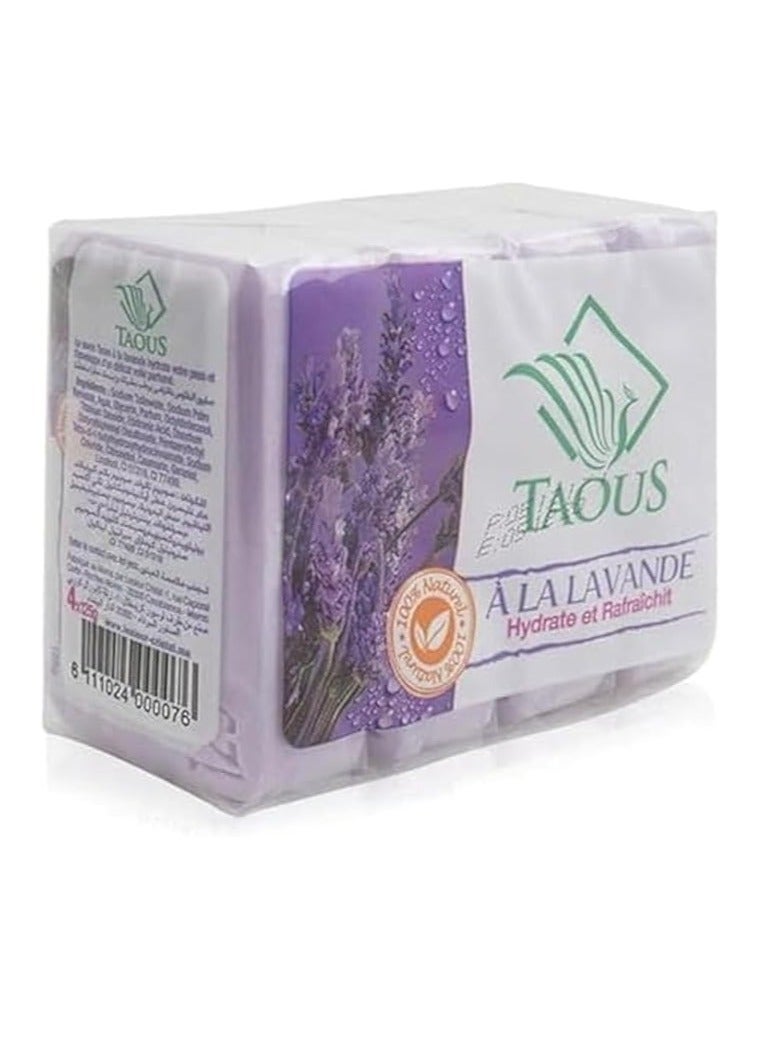 Taous Original Moroccan Peacock Soap With Lavender 4 Pieces