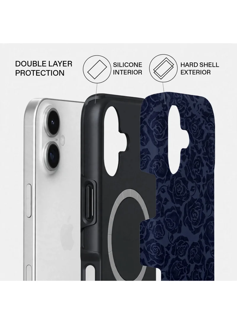 Mobcos iPhone 17 Midnight Premium Case Compatible with Hybrid Dual-Layer Hard Shell + Silicone Protection - Scratch-Resistant Shockproof Mobile Cover