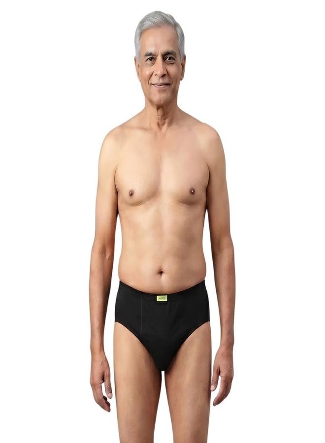 Pristine Life | Men Underwear For Leakproof | Absorbs 35ml Of Leaks | Wash & Reuse | Anti Bacterial, Hygienic & Leakproof | Comfy Cotton | Pack Of 1 | Black | XL - Image 1
