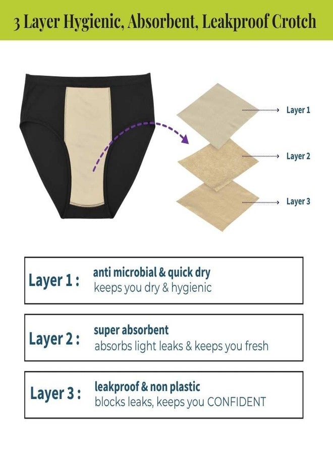 Pristine Life | Men Underwear For Leakproof | Absorbs 35ml Of Leaks | Wash & Reuse | Anti Bacterial, Hygienic & Leakproof | Comfy Cotton | Pack Of 1 | Black | XL - Image 5