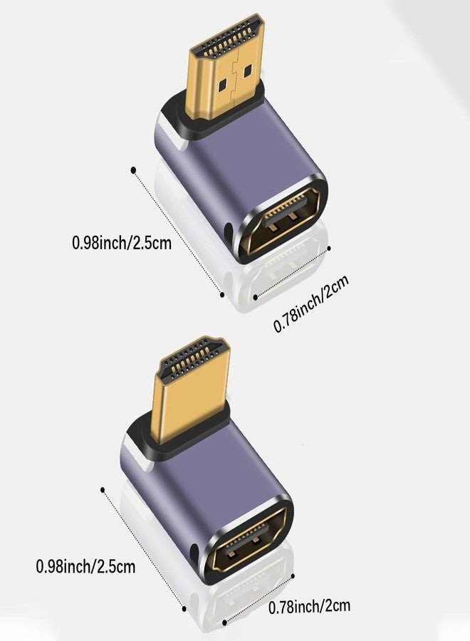 Duttek 8K HDMI 90 Degree Adapter, Up&Down Angle Right Angle HDMI Adapter, 48Gbps HDMI Male to Female Adapter, Angled HDMI Adapter with LED Working Indicator for Laptop,DVD,TV, Monitors (2 Pack) - Image 3