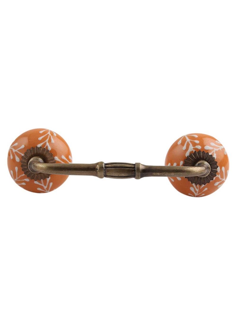 Indian-Shelf IndianShelf 1 Pack Mustard Decorative Drawer Pulls Unique Cabinet Handles for Door Dresser Antique Hardware 6 Hole to Hole BH63 CK1315 