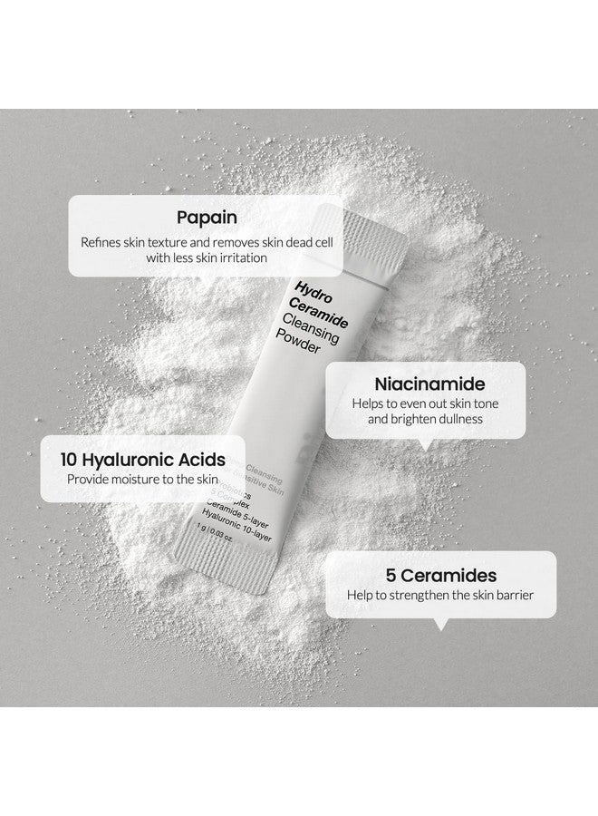 بيودانس مسحوق التنظيف هيدرو سيراميد، منظف الوجه اليومي اللطيف مع أحماض الهيالورونيك ومسحوق إنزيم السيراميد، 0.03 أونصة × 30 قطعة - Image 5