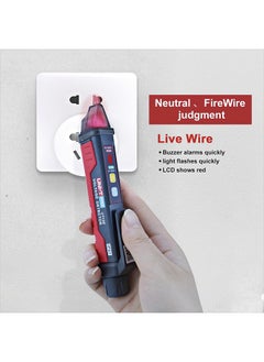 UNI-T UNI-T Non-Contact AC Voltage Tester Pen, 24V-1000V Volt Detector Pen, Dual Range Live/Null Wire Tester Circuit Tester with LCD Display, Buzzer Alarm, Flashlight (UT12E)  - Image 4