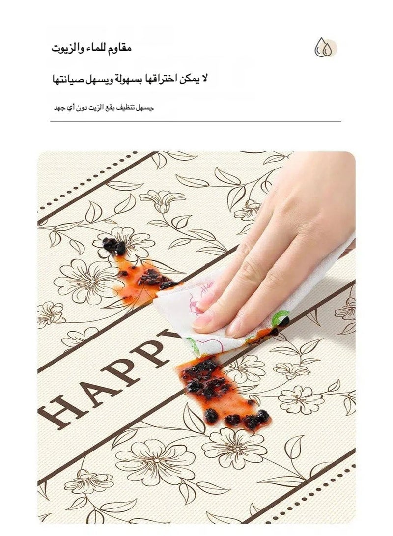 ليموس مفرش طاولة مستطيل - مفرش طاولة من الفينيل - مقاوم للماء بنسبة 100%، مقاوم للزيوت والانسكابات، غطاء طاولة سهل التنظيف، مناسب للمطبخ، الطعام، النزهات، بخطوط بسيطة، 90 × 140 سم - Image 5