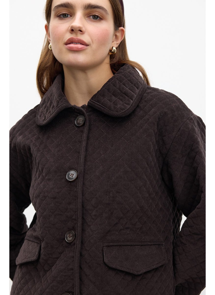 Quilted Velvet Jacket Brown - pzsku/Z30C1088628F6404C5D70Z/45/_/1741272278/4b95e37f-8c8b-44a1-b13a-6022f4dc4373