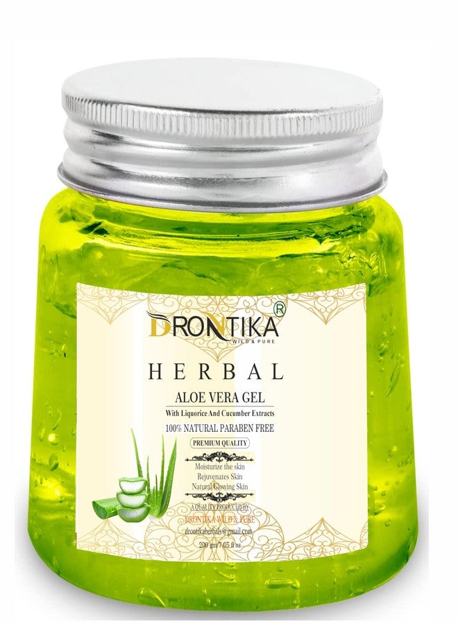 Drontika Herbal Aloe Vera Multipurpose Beauty Gel natural for Face,Skin and Hair-200Gm. Pure Natural Gel - Ideal for Skin Face Acne Scars Hair Care Moisturizer & Dark Circles (Pack Of 2) - Image 5