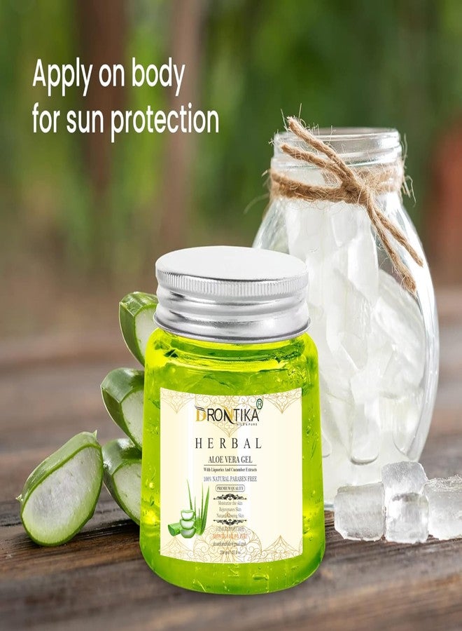 Drontika Herbal Aloe Vera Multipurpose Beauty Gel natural for Face,Skin and Hair-200Gm. Pure Natural Gel - Ideal for Skin Face Acne Scars Hair Care Moisturizer & Dark Circles (Pack Of 2) - Image 3