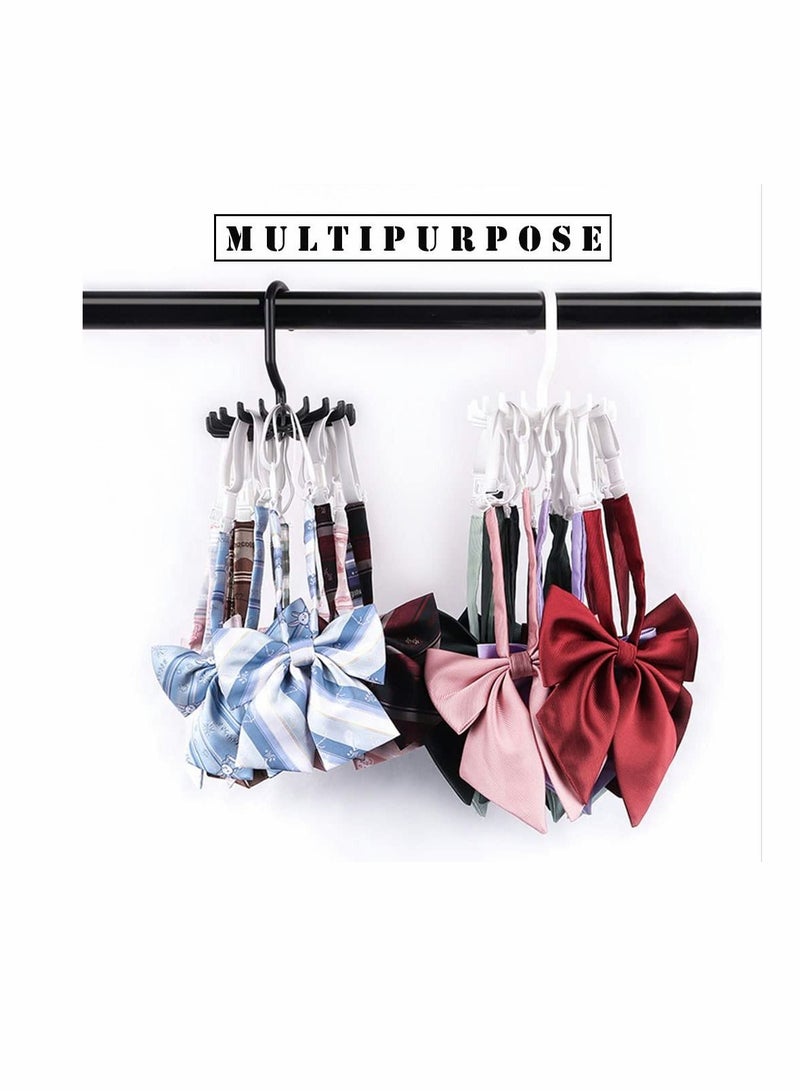 KASTWAVE Multifunctional Tie Rack, KASTWAVE 20-Claw Hanger, 4.4 Inches Large Size Rotating Belt Scarf Hanger Holder Hook for Closet Storage (10 Pack Black) - Image 3