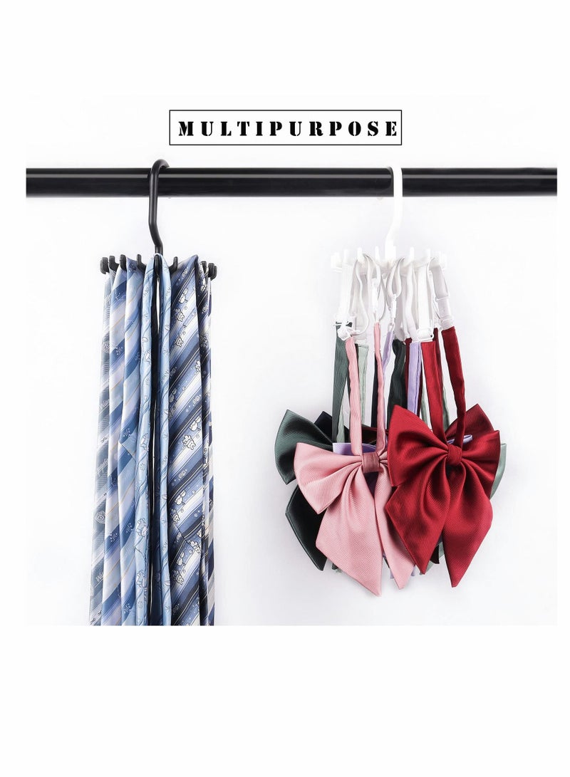 KASTWAVE Multifunctional Tie Rack, KASTWAVE 20-Claw Hanger, 4.4 Inches Large Size Rotating Belt Scarf Hanger Holder Hook for Closet Storage (10 Pack Black) - Image 2