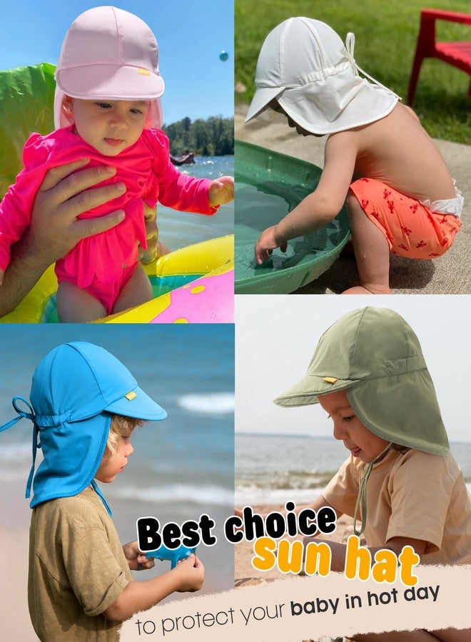 FURTALK Baby Sun Hat Summer Beach Hat UPF 50+ Adjustable Soft Baby Swim Hat with Neck Flap Green - Image 4
