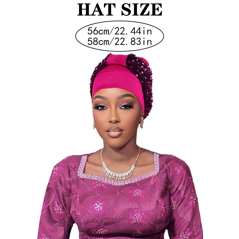 Jianying   New Turban Cap African Exaggerated Braid Hat - Image 3