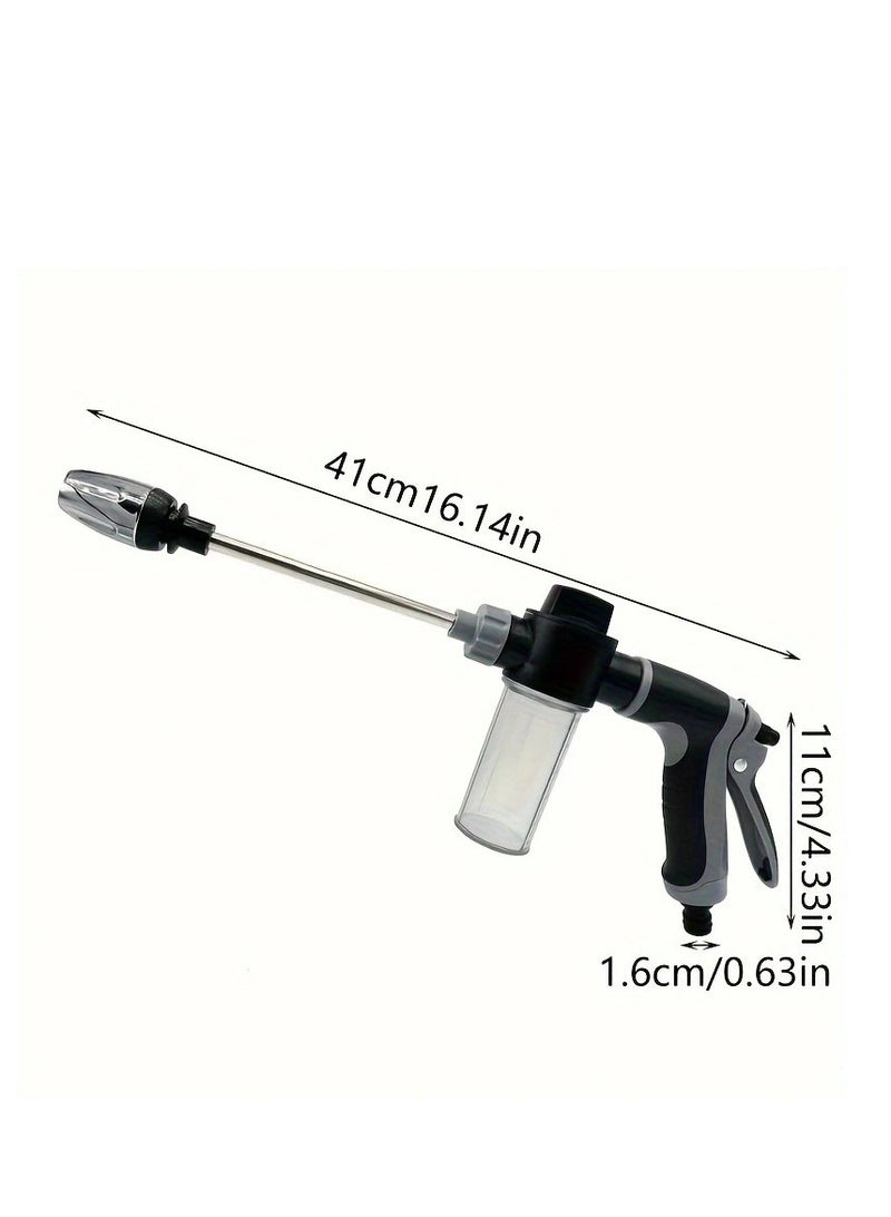 Generic Long Pole Car Wash Water Gun Multifunctional Spray Gun, Car Wash Water Gun with Foam Tank, Car Wash, Flower Watering, Garden Irrigation, High Pressure Car Wash Spray Gun and Foam Tank Set, Easy Installation, Water Saving, Powerful Cleaning of Cars and Gardens  - Image 2