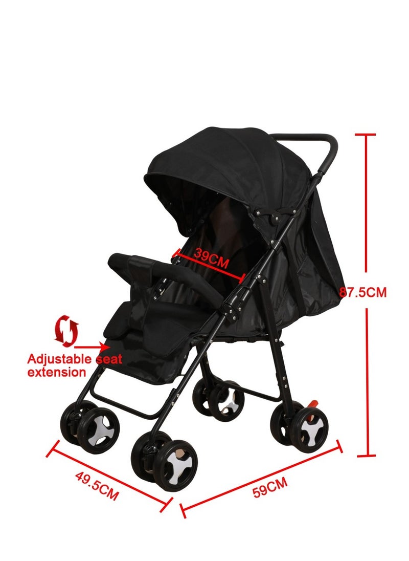 molody - Lightweight & Foldable Baby Carrier with Adjustable Straps – Ultra-Comfortable & Secure Travel Solution for Newborns & Toddlers (0-3 Years), Compact & Ergonomic Design – Black - Image 1