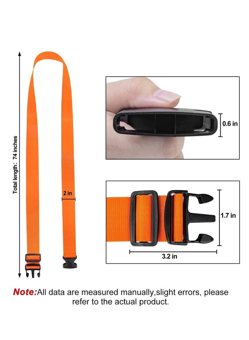 Luggage Straps Suitcase Belts Wide Adjustable Packing Straps Travel Accessories, Suitcase Belts, Packing Straps Travel Belts Accessories for Business Traveling Packing, 2 PCS 74 x 2 Inch Orange  - Image 4