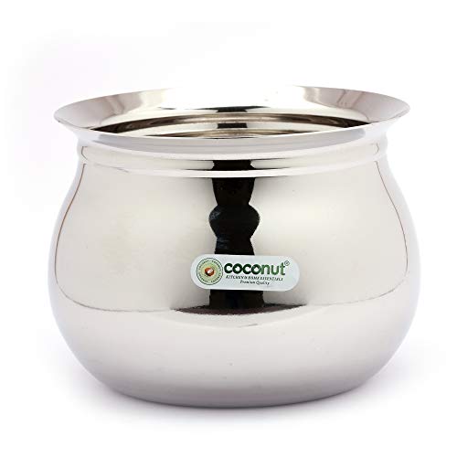 Coconut Stainless Steel Kanchi Handi/Cookware (Without Handle & Lid) - Set of 3 Unit - Capacity -550ML, 800 ML & 1000ML - Image 4