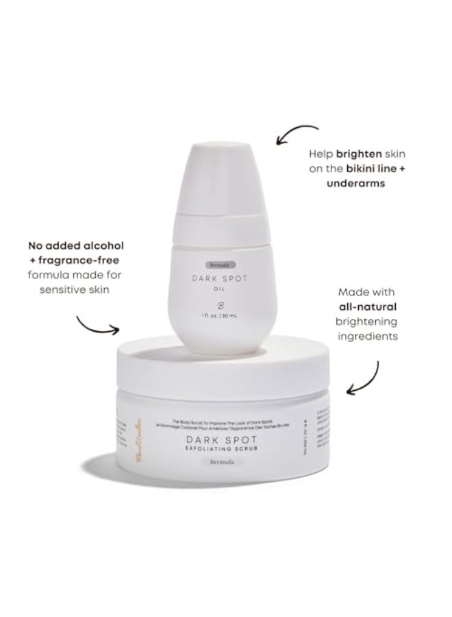 Bushbalm Ultimate Brightening Routine Radiant Reset Exfoliating Ingrown Hair Pads Bermuda Body Scrub and Bermuda Dark Spot Oil with TXA AHA and BHA for Dark Spots Ingrown Hair Razor Bumps - Image 2