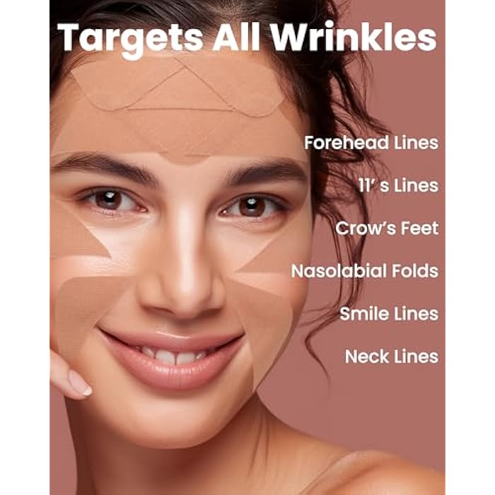 Akissos Anti Wrinkle Patches 160PCS Update Version Full Facial Forehead Wrinkle Patches, Face Tape for Wrinkles Overnight to Smooth Lift Forehead Eyebrow Frown 11 Eye Crow's Feet Smile Lines Lip - Image 4