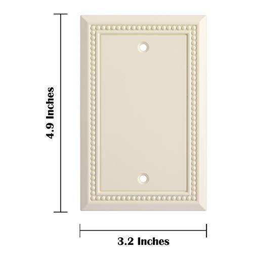 Henne Bery Sunken Pearls Heavy Duty Switch Plate/Wall Plate/Outlet Cover (Single Blank 2PK, Light Almond - Image 3