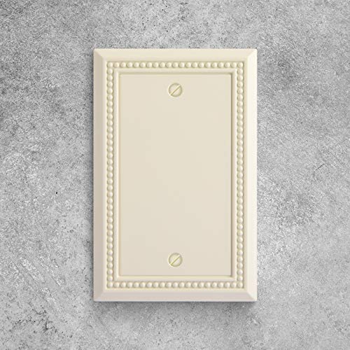 Henne Bery Sunken Pearls Heavy Duty Switch Plate/Wall Plate/Outlet Cover (Single Blank 2PK, Light Almond - Image 4