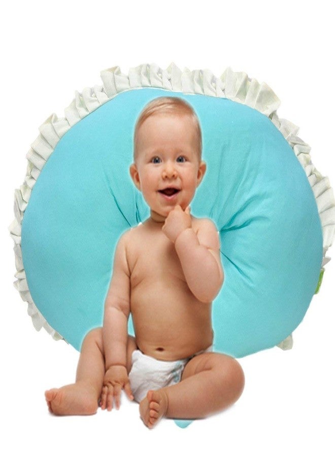 GET IT Feeding Nursing Pillow Micro Fibre withfrills (Cryan Blue, Extra Large) - Image 3
