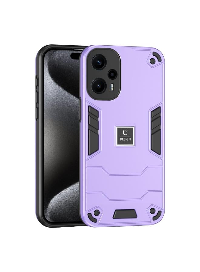 For Xiaomi Poco F5 5G 2 in 1 Shockproof Phone Case(Purple)