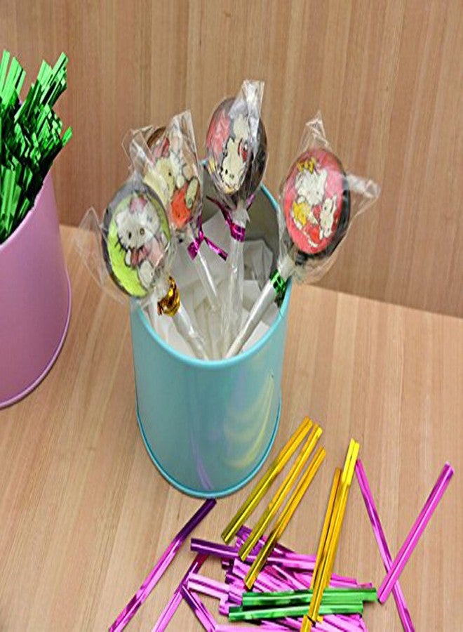 Mini Skater 6 Inches 800 Pieces Metallic Plastic Twist Ties Bag Ties for Cellophane Party Bag (800, Gold - Image 5