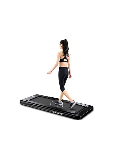 Sparnod Fitness STH-3090: 180° Folding Running Deck, 2 in 1 Walking Pad Treadmill for Home use. Store under Bed Sofa, Preinstalled. 5.5 HP Peak DC motor 110 kg user weight. App track Speed Knob