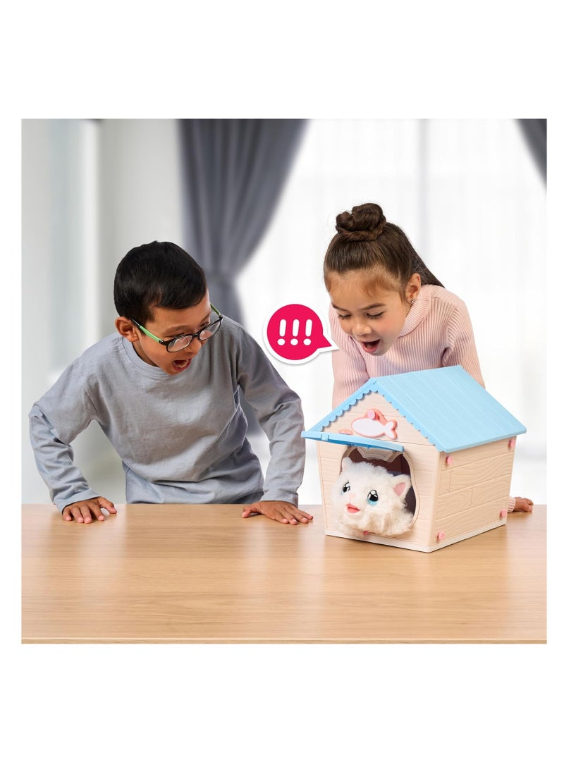 LITTLE LIVE PETS My Kitty's Home | Interactive Playset | Buildable Kitty House, Includes Playful Kitty with Over 25 Sounds and Reactions, Name Plate, Fish Biscuit Toy | Unisex | Ages 4 and Up - Image 2