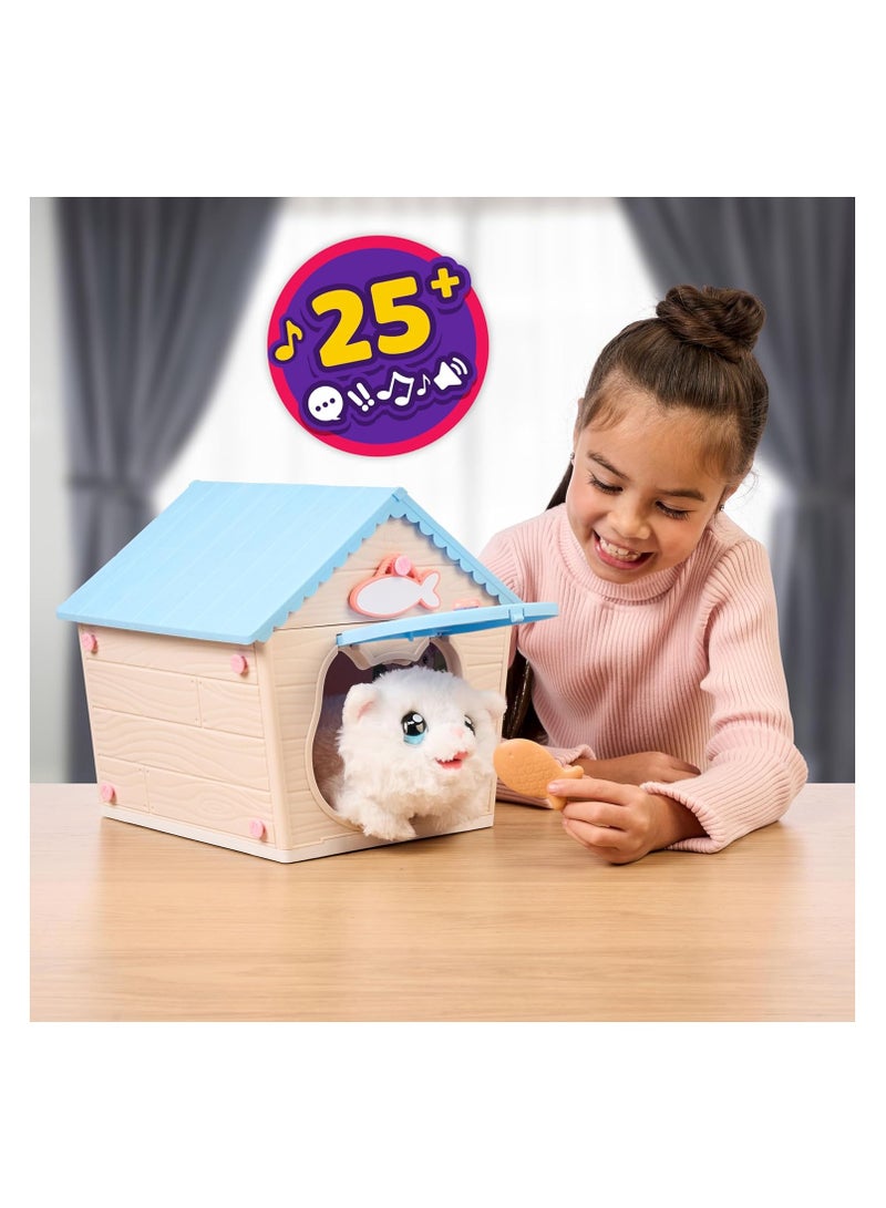 LITTLE LIVE PETS My Kitty's Home | Interactive Playset | Buildable Kitty House, Includes Playful Kitty with Over 25 Sounds and Reactions, Name Plate, Fish Biscuit Toy | Unisex | Ages 4 and Up - Image 3
