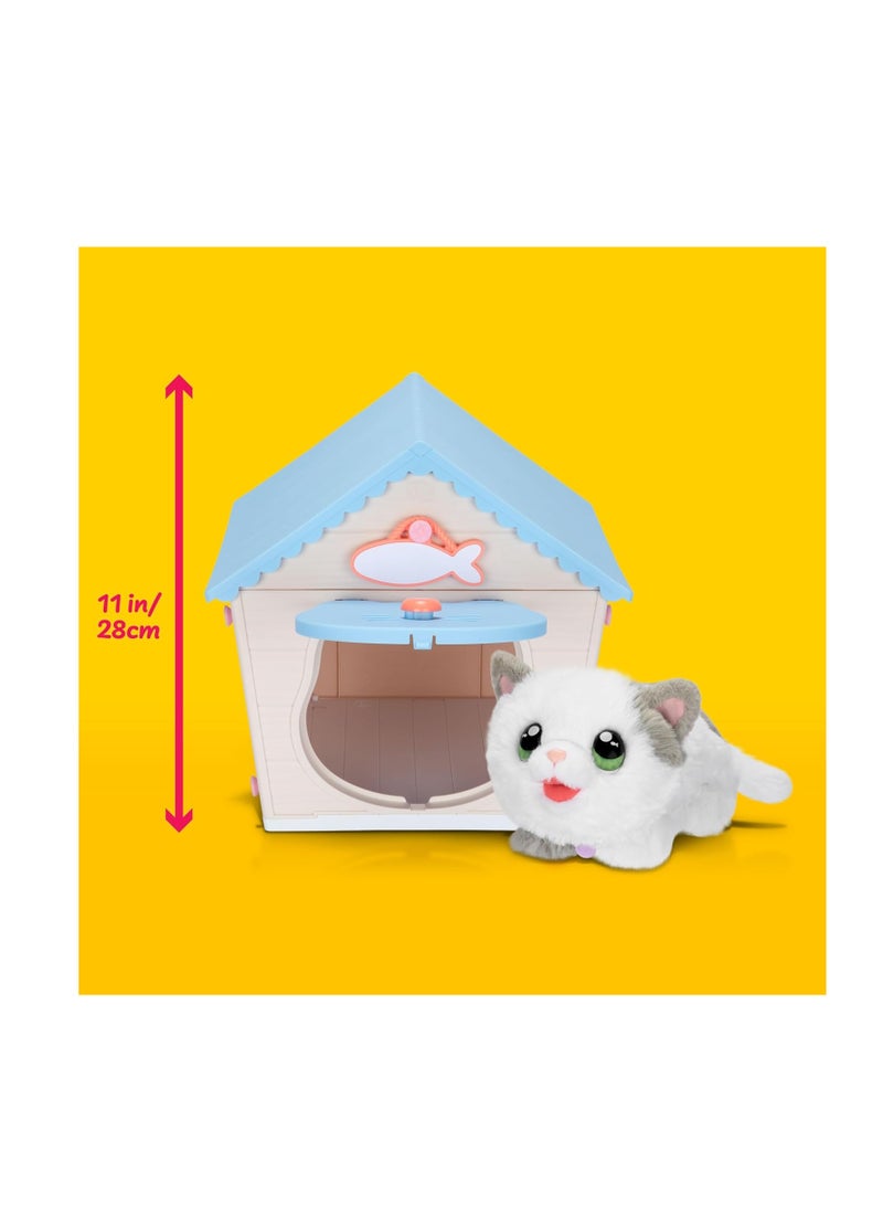 LITTLE LIVE PETS My Kitty's Home | Interactive Playset | Buildable Kitty House, Includes Playful Kitty with Over 25 Sounds and Reactions, Name Plate, Fish Biscuit Toy | Unisex | Ages 4 and Up - Image 5
